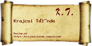 Krajcsi Tünde névjegykártya