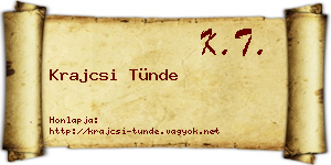 Krajcsi Tünde névjegykártya